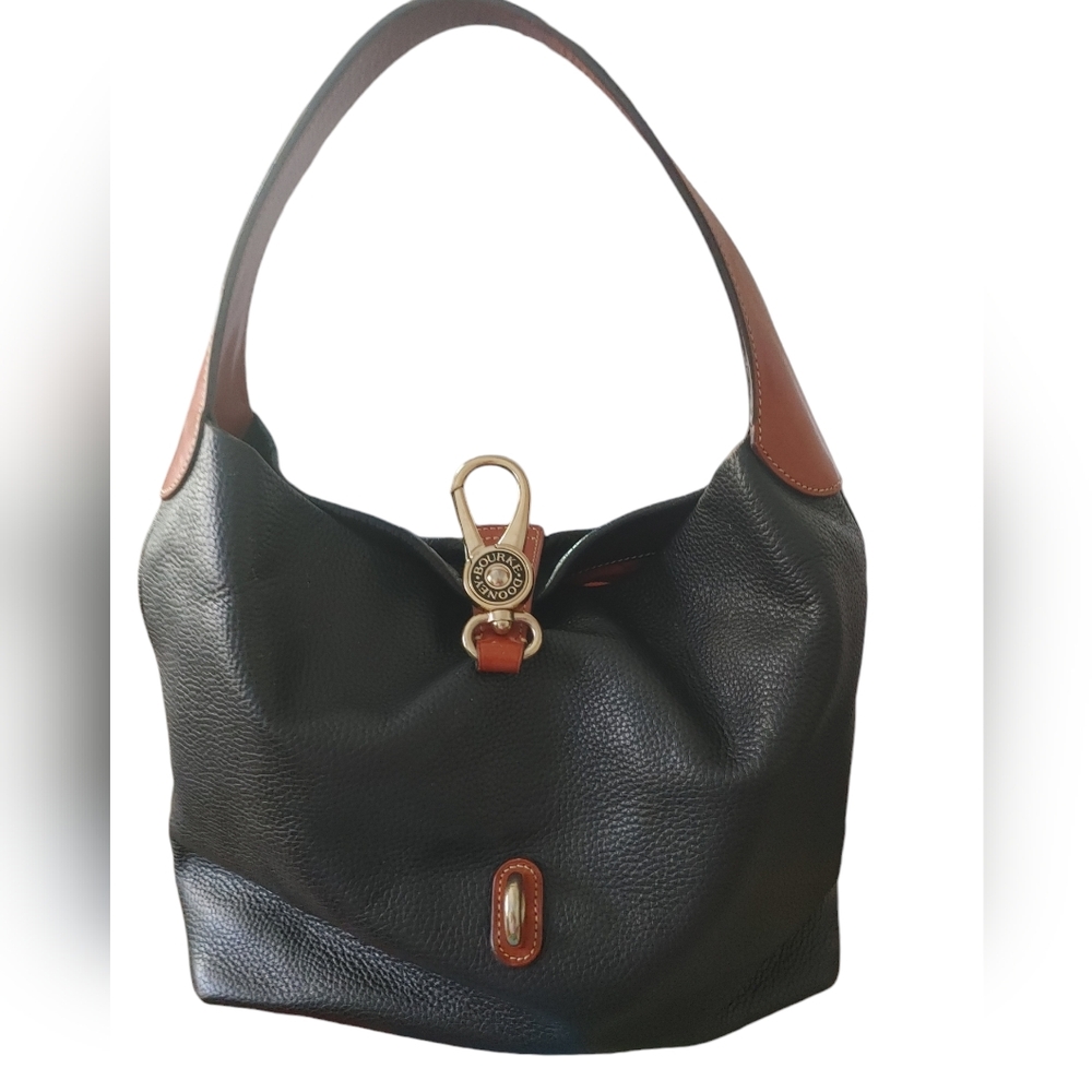 Dooney & Bourke Pebble Grain Logo Lock Shoulder Bag Hobo Purse - Picture 3 of 16